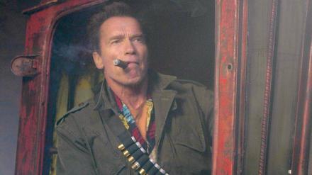Arnold Schwarzenegger in „The Expendables“: Der US-Blockbuster ist einer der am meisten runtergeladenen Filme. Foto: p-a/Zumapress.com