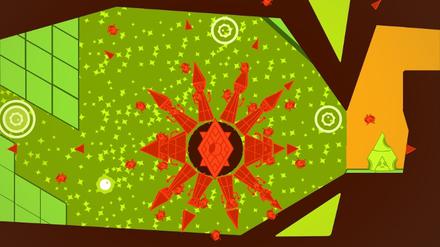 Knallbunt und rhythmisch - ein Level in "Sound Shapes".