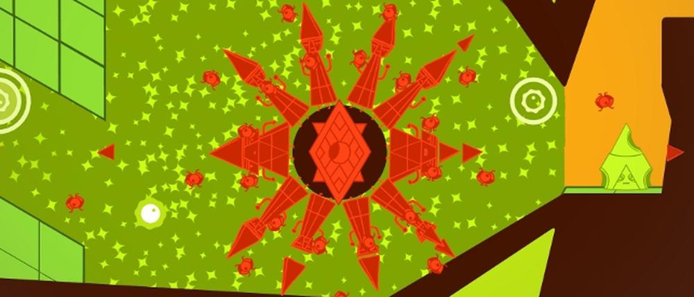 Knallbunt und rhythmisch - ein Level in "Sound Shapes".
