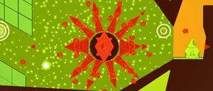 Knallbunt und rhythmisch - ein Level in "Sound Shapes".