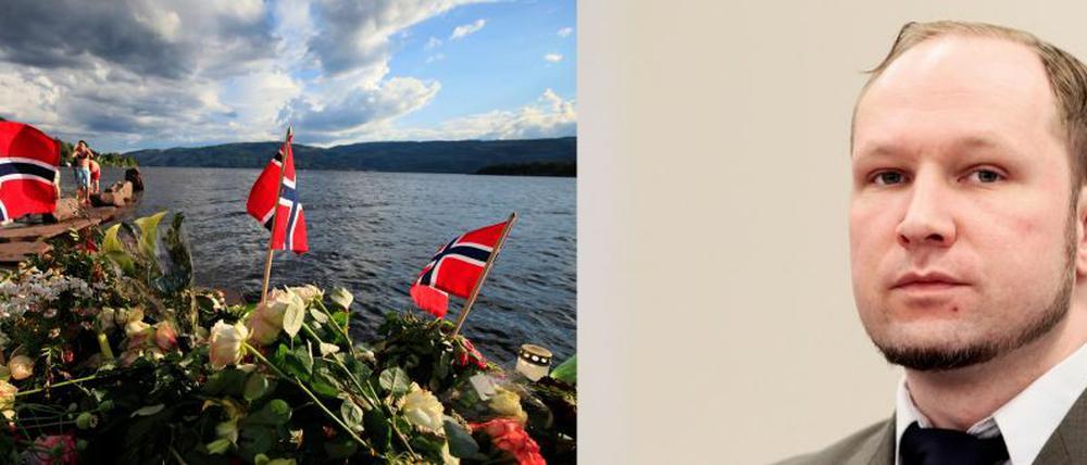 Das Urteil gegen Anders Breivik ist gesprochen. Im Bild links: Gedenken nahe der Insel Utoya.