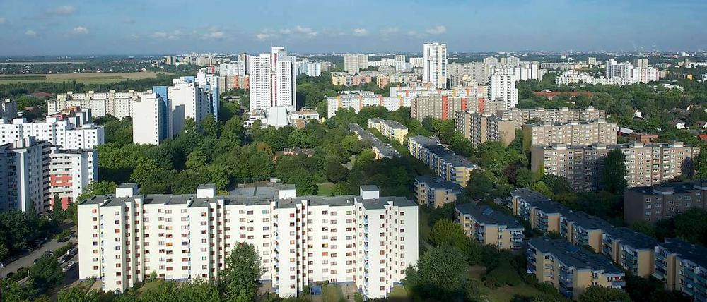Luftaufnahme der Gropiusstadt, Berlin-Neukölln.