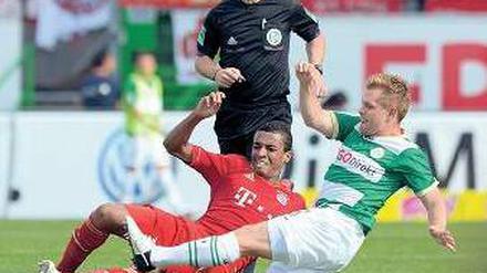 Ohne Ehrfurcht. Fürth hielt gegen den FC Bayern lange ordentlich mit. Foto: dpa