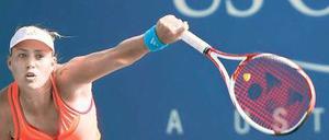 Aufschlag in New York. Kerber kam letztes Jahr ins Halbfinale der US Open. 