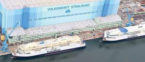 Die Fertigstellung der Fährschiffe am Standort Stralsund verzögert sich auf unbestimmte Zeit.