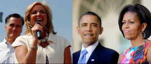 Darf ich meinen Mann vorstellen? Im Rennen um das Weiße Haus sind Ann Romney (links) und Michelle Obama (rechts) beliebter als ihre Ehemänner. Der eine gilt als spröde, der andere als verkopft.