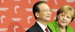 Verstanden sich schon bei der Hannover Messe 2012 gut: Wen Jiabao und Angela Merkel.
