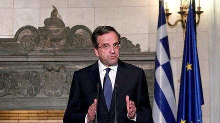 Regierungschef mit skeptischer Miene: Griechenlands Premier Samaras.
