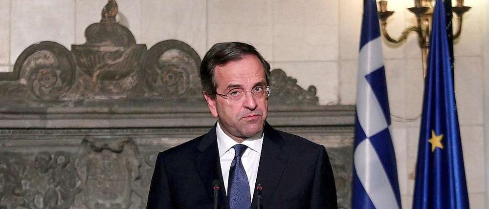 Regierungschef mit skeptischer Miene: Griechenlands Premier Samaras.