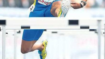 Große Sprünge. Arries Merritt gewann in London seinen ersten großen Titel über 110 Meter Hürden.