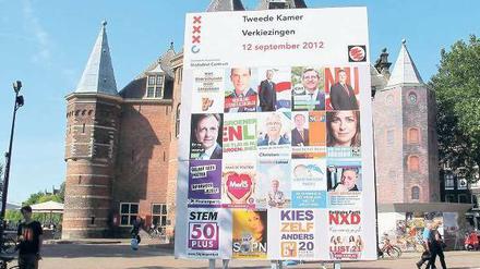 Parteienvielfalt. Bei den bevorstehenden Parlamentswahlen in den Niederlanden gibt es keine Fünf-Prozent-Hürde.
