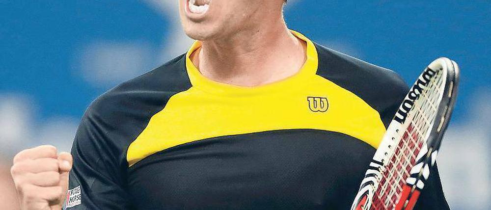Nachtarbeiter. Philipp Kohlschreiber hatte John Isner erst in den frühen Morgenstunden bezwungen.Foto: dapd
