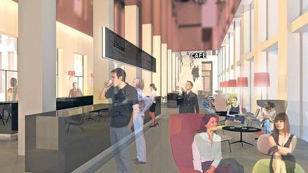 Kantinenperspektive. So könnte das Schloss einmal im Inneren aussehen.