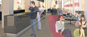 Kantinenperspektive. So könnte das Schloss einmal im Inneren aussehen.