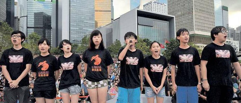 Schülerprotest in Hongkong.