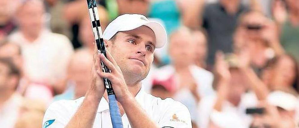Sein letzter Kampf. Andy Roddick wurde bei seinem Abschied von den Tränen übermannt.