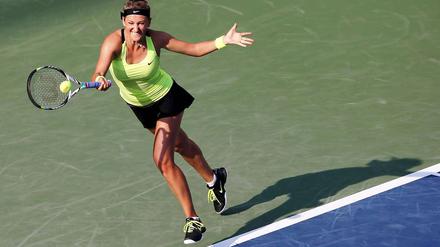 Kraftvoll. Victoria Asarenka setzte sich in ihrem Halbfinale knapp gegen Maria Scharapowa durch.