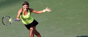 Kraftvoll. Victoria Asarenka setzte sich in ihrem Halbfinale knapp gegen Maria Scharapowa durch.