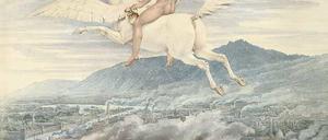 Karl Friedrich Schinkel: Allegorie auf Wilhelm Beuth, den Pegasus reitend, 1837 (Detail).