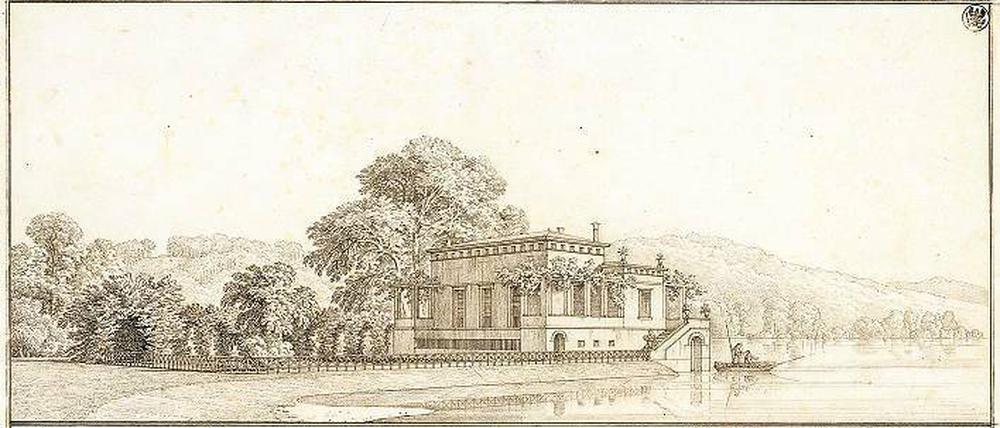 Und immer wieder zeichnen für den König. Entwurf für ein Lusthaus bei Potsdam, 1826 (Ausschnitt).