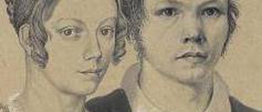 Karl Friedrich Schinkel: Selbstbildnis mit Susanne Schinkel, geb. Berger, um 1807/09 (Ausschnitt). 