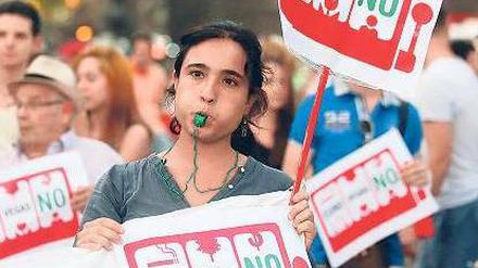 „Eurovegas no“. Demonstranten am Samstag in Madrid. 