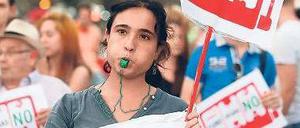 „Eurovegas no“. Demonstranten am Samstag in Madrid. 
