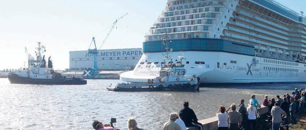 Ausgedockt. Zwischen dem 16. und 18. September, das genaue Datum steht noch nicht fest, wird die in der Meyerwerft gebaute „Celebrity Reflection“ Papenburg verlassen. 