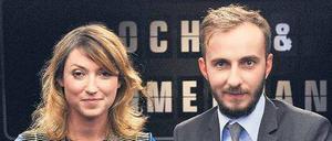 Wutentbrannte Gäste soll man aufhalten: Das Moderatorenduo Charlotte Roche und Jan Böhmermann. Zuletzt gab es Spekulationen über das Ende von ZDFkultur.Foto: dpa