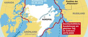 Das Eis um den Nordpol schwindet.