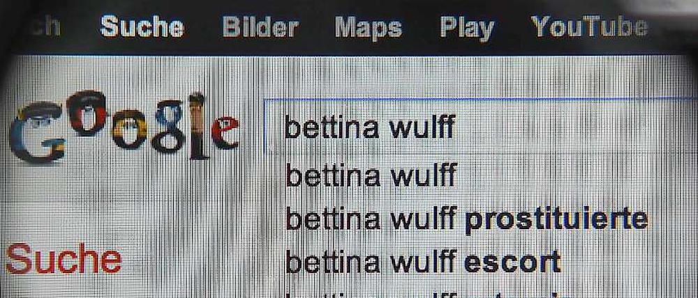 Bettina Wulff hat was gegen die Google.