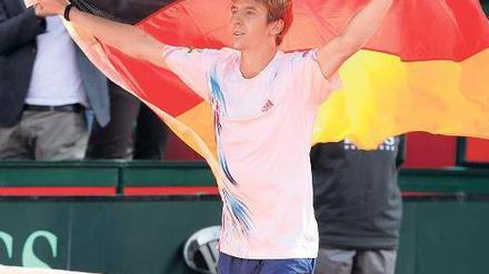 Verdienter Fahnenträger. Cedrik-Marcel Stebe wurde am Sonntag zum deutschen Matchwinner im Relegations-Duell mit Australien.