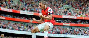 De Prinz kütt und trifft schon wieder. Lukas Podolski erzielte gegen Southampton sein zweites Tor für Arsenal.