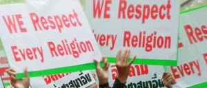 Muslimische Demonstrantinnen in Bangkok.