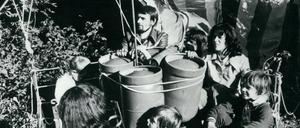 Die Gondel des Ballons war nicht viel mehr als ein Stück Holz.