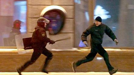 Proteste und Repression nach der Präsidentenwahl in Weißrussland.  