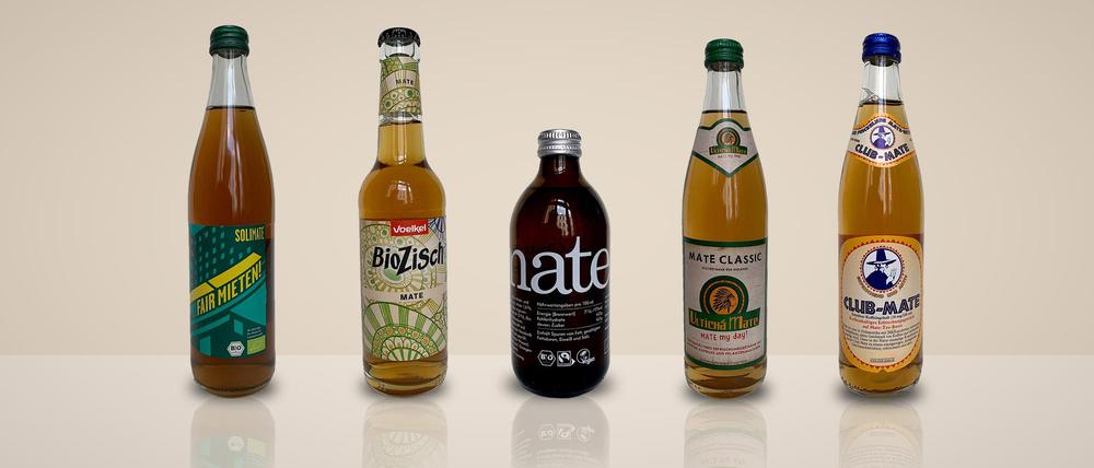 Fünf von 17 getesteten Mate-Softdrinks.