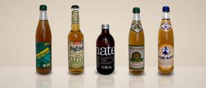 Fünf von 17 getesteten Mate-Softdrinks.