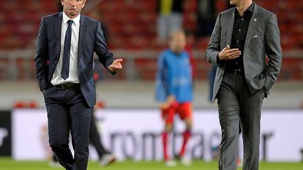 Weißt du wohin? Trainer Labbadia und Manager Fredi Bobic suchen nach einem Ausweg aus der VfB-Misere.
