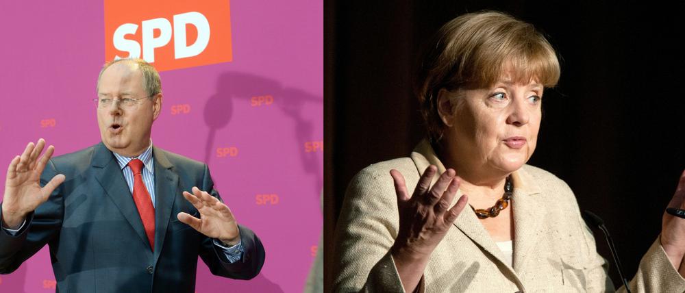 Einst Regierungspartner, nun Konkurrenten: Peer Steinbrück und Angela Merkel.