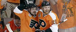 Auf dem Weg nach Berlin: Claude Giroux (rechts) und Daniel Briere.