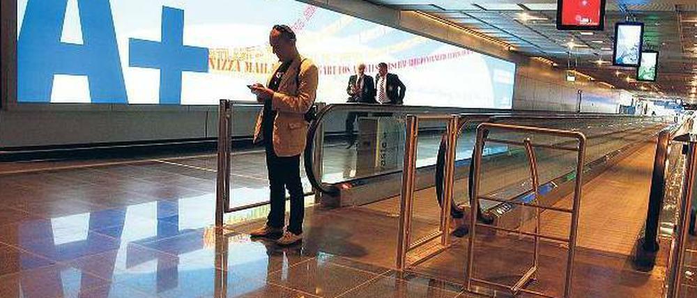 Lange Wege. Sieben Großflugzeuge oder elf Kurzstreckenjets können am neuen Terminal andocken.