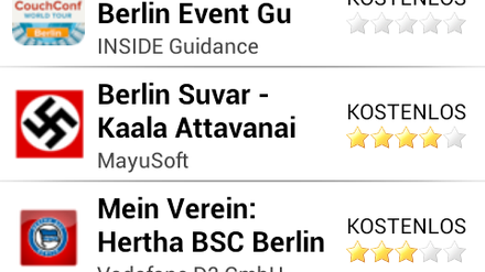 Neben ganz normalen Apps werben einige auch mit NS-Symbolik