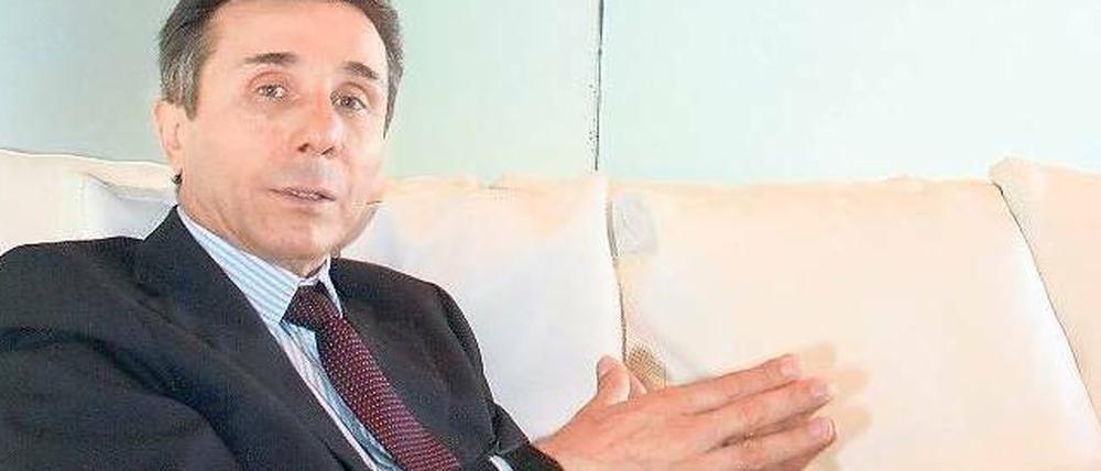 Der georgische Oligarch Bidsina Iwanischwili in seiner Villa in Tiflis.