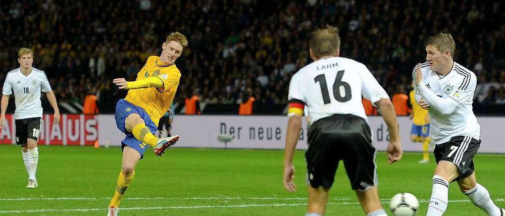 Der bittere Ausgleichstreffer der Schweden im berliner Olympiastadion.