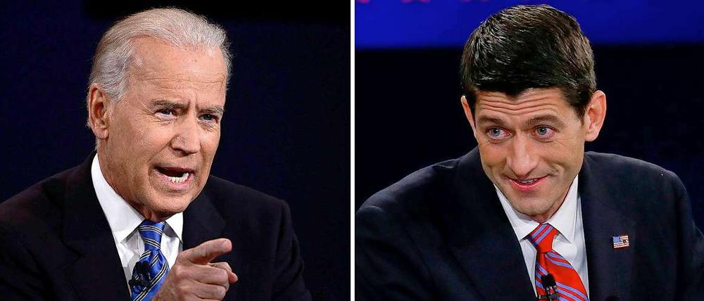 Harter Schlagabtausch: Joe Biden (links) und Paul Ryan lieferten eine spannende Debatte.