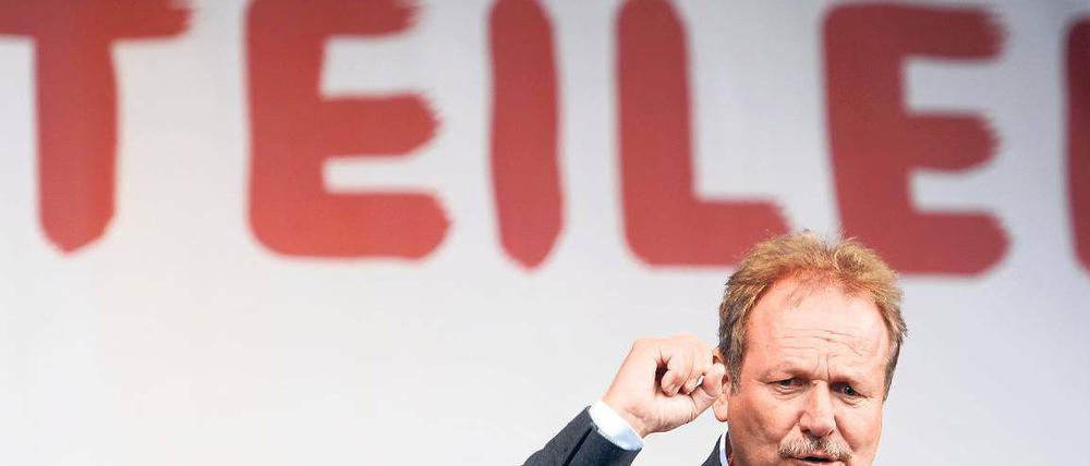 Gute Arbeit, sichere Rente und Umverteilung – das Programm der Dienstleistungsgewerkschaft Verdi bringt Frank Bsirske auf diese drei Begriffe. Ganz langsam stabilisiert sich im Übrigen die Mitgliederzahl der zweitgrößten deutschen Gewerkschaft. Foto: dpa