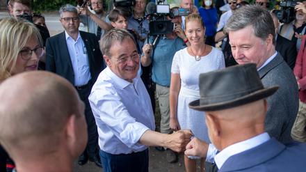 Armin Laschet auf Wahlkampftour in Torgau.