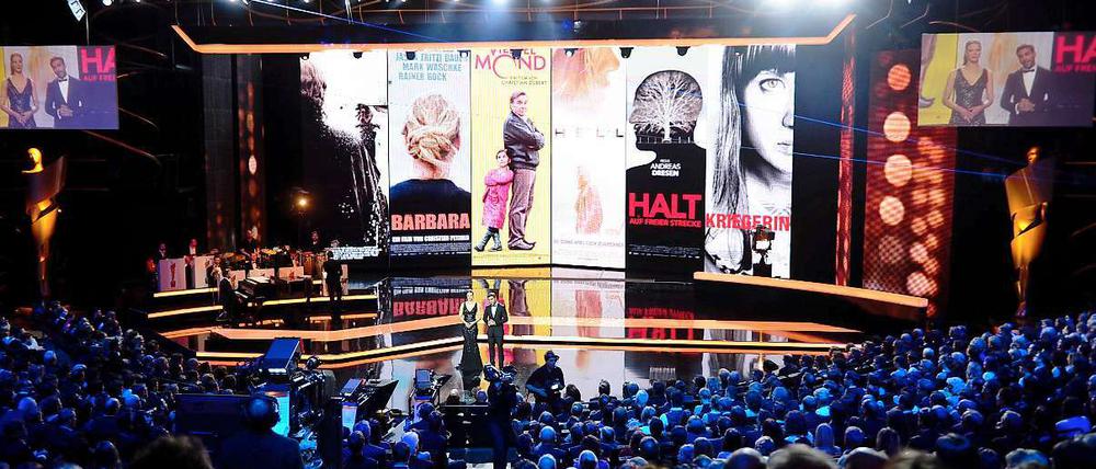 Lola-Verleihung 2012. Im Anschluss protestierten Filmkritiker das öde „Konsenskino“ der Deutschen Filmpreise.