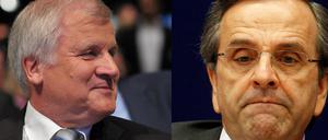 Müssen sich mal aussprechen: Bayerns Ministerpräsident Horst Seehofer und der griechische Premierminister Antonis Samaras.